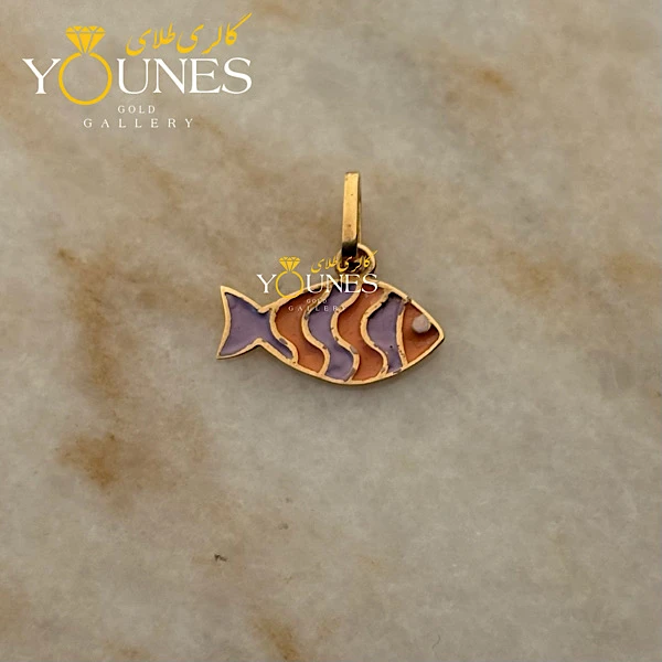 آویز طلا میناکاری ماهی نارنجی